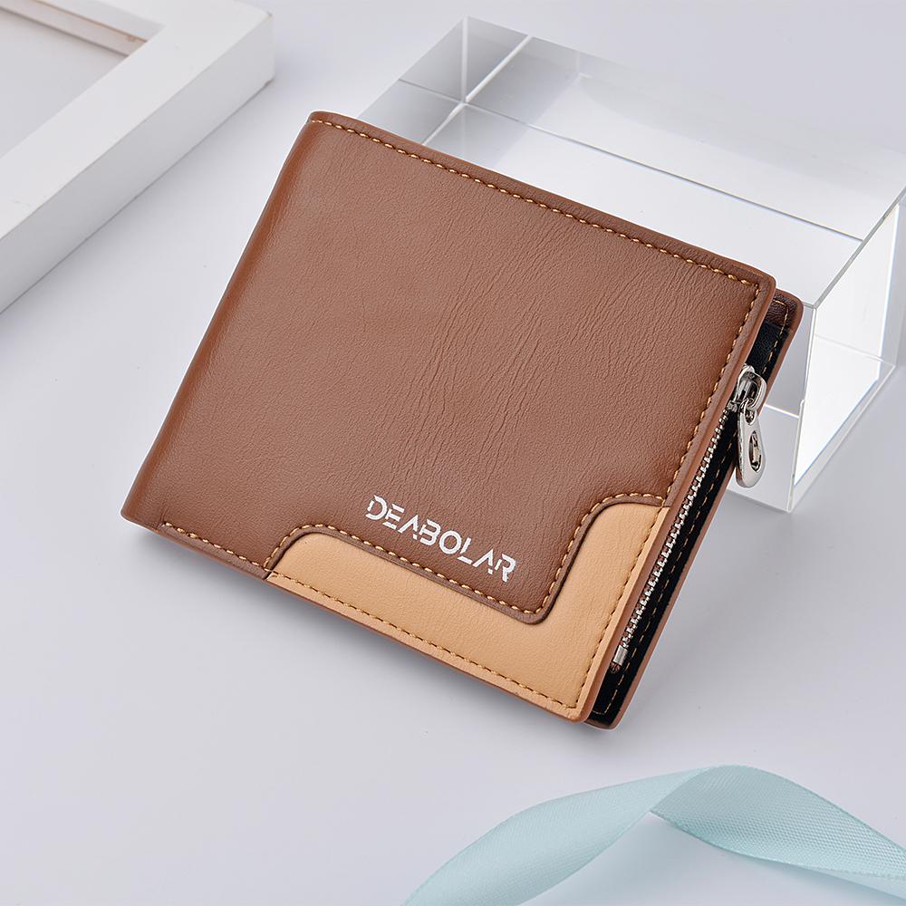 New Men's Wallet Short Multi-Functional Zipper Coin Bag Vintage Credit Card ID Holder Men's Wallet