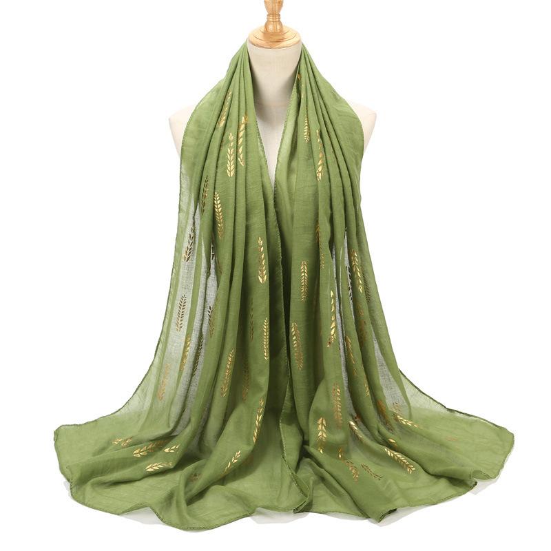 New  Summer Elegant Women Silk Scarf Beach Wrap Shawl Sparkly Gold Print Sunscreen Bandana Hijab Mujer Scarve Pareo Foulard