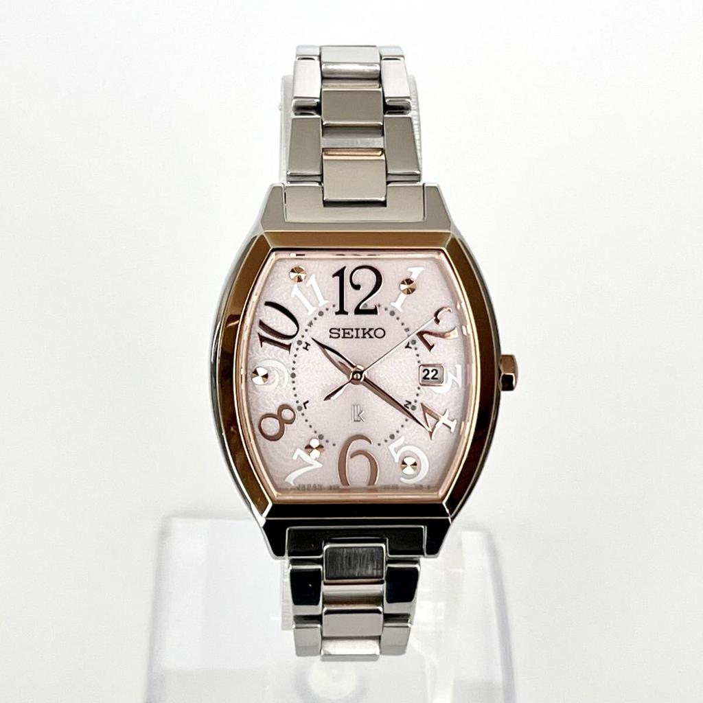 Polished Seiko Lukia Excellent Pink Silver Gold S2367 [Working Condition] Ladies' Watch, Radio-Controlled Solar, Condition, Dial,