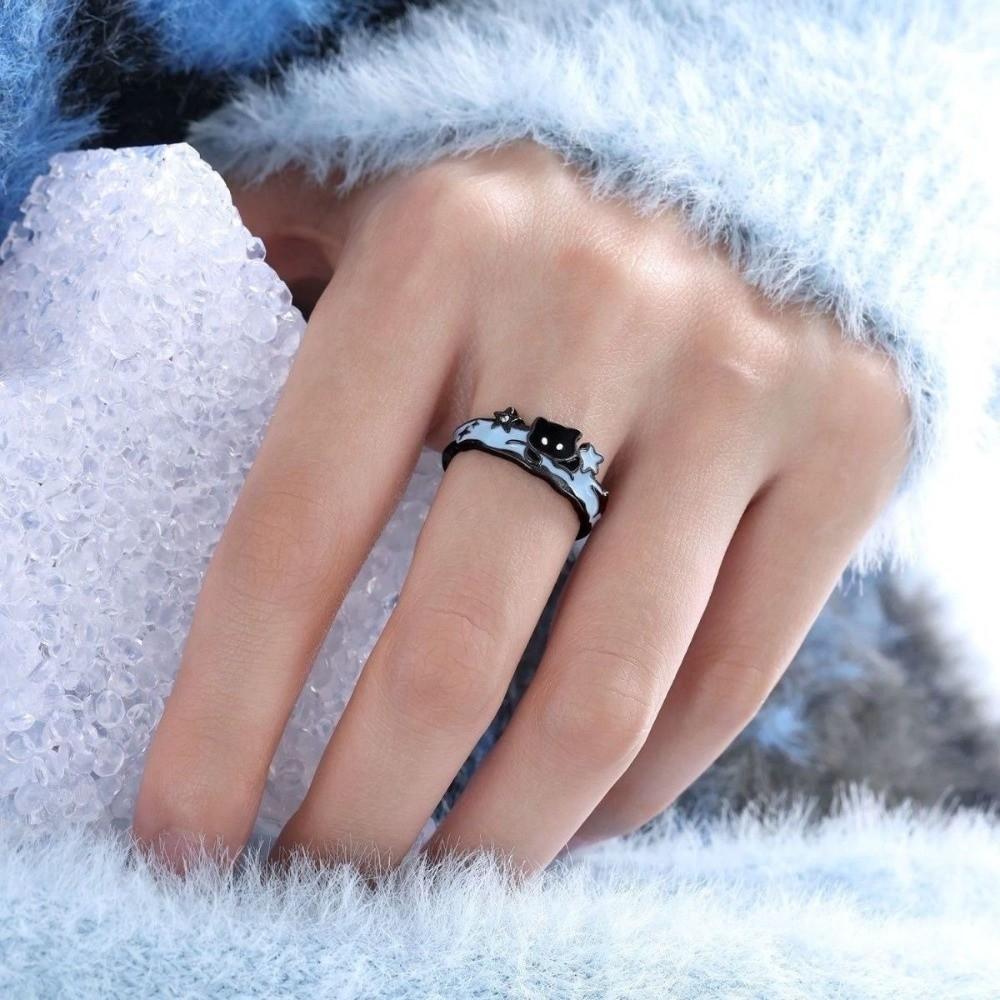 Puppy Cat Dog Rings Zinc Zinc Alloy Opening Finger Ring Cute Lovers Ring  Gifts