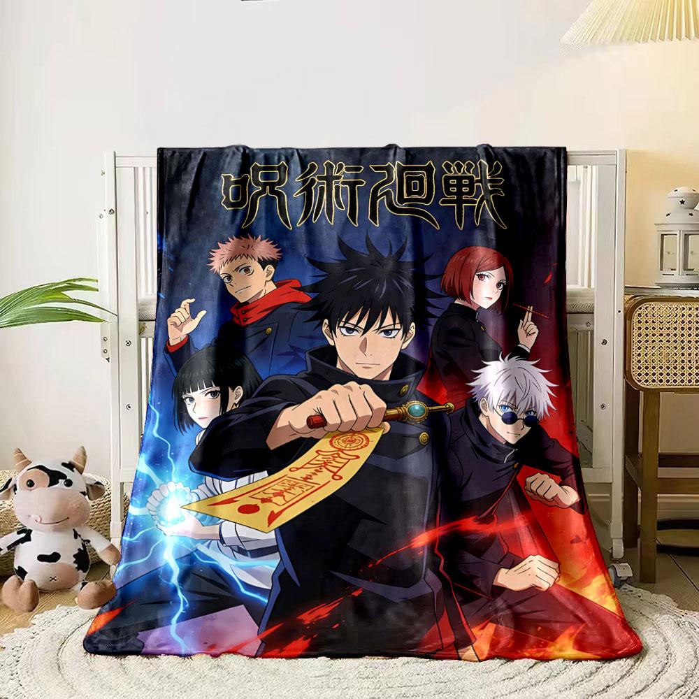 

A group of characters in dynamic poses with fiery and electric effects. for all seasons blanket lunch break throw gift 80cm x 120cm