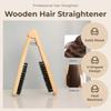Professional V-Shaped Solid Wood Straightening Comb, Anti-Scald & Heat Resistant Hair Styling Brush