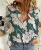 Women's Loose Button Down Shirt Long Sleeve Collared Casual Oversized Blouse