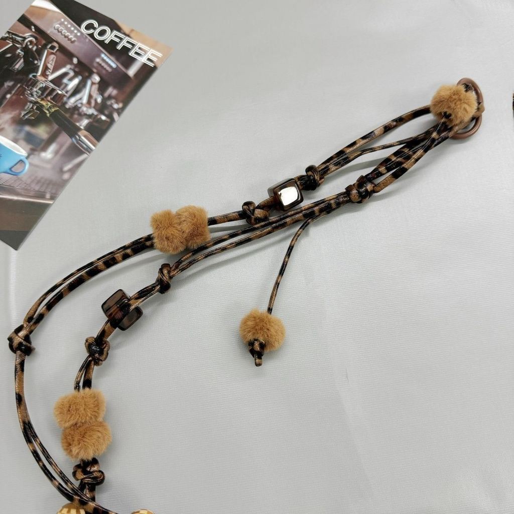Mobile Phone Lanyard With Leopard Print Pvc Strap For Universal Use