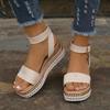 Fashion Comemore Summer New Women Sandals Hemp Rope Large Size Ankle Buckle Sandales Female Thick Bottom Casual Roman Sandalias Mujer