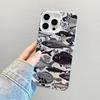Fish Sardine Painting Art Silver IMD Phone Case For iPhone 17 Pro Max 16 15 Pro 14 13 Mini 12 11 XR 17Air Plus Hard Matte Cover