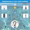 Heavy Duty Boat Tow Harness for Tubing, Self Centering 1-4 Riders, 360° Rotating Pulley, Floating Tube Rope
