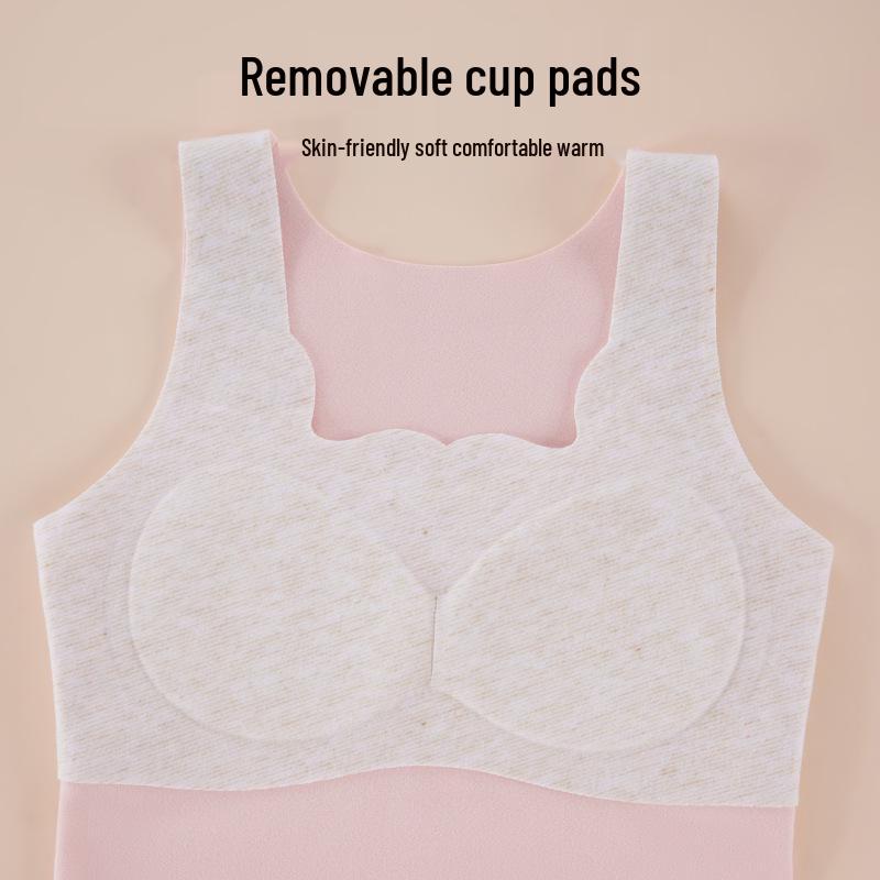Developmental Girls' Thermal Vest with Chest Pads and Pockets for Junior High School Students