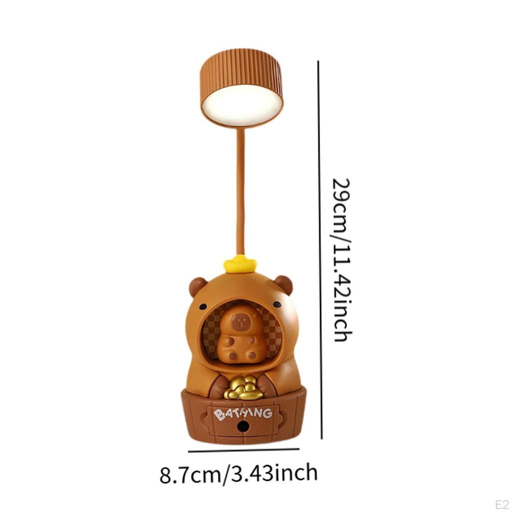 Capybara Desk Lamp Night Light Rechargeable,Novelty,with Pencil Sharpener Table for Bedroom