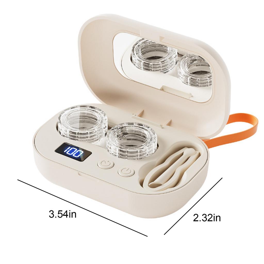 Ultrasonic Contact Lens Cleaner Rechargeable Portable Travel Contact Lens Case Kit for Gym Sports Running Fitness Outdoor Travel