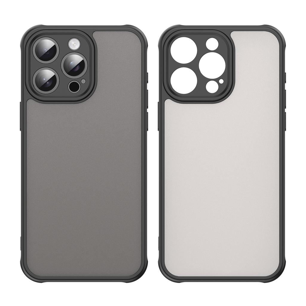 For iPhone 15 Pro Case with Screen Film WANLONFENG FD Series Skin Touch TPU PC Phone Back Cover