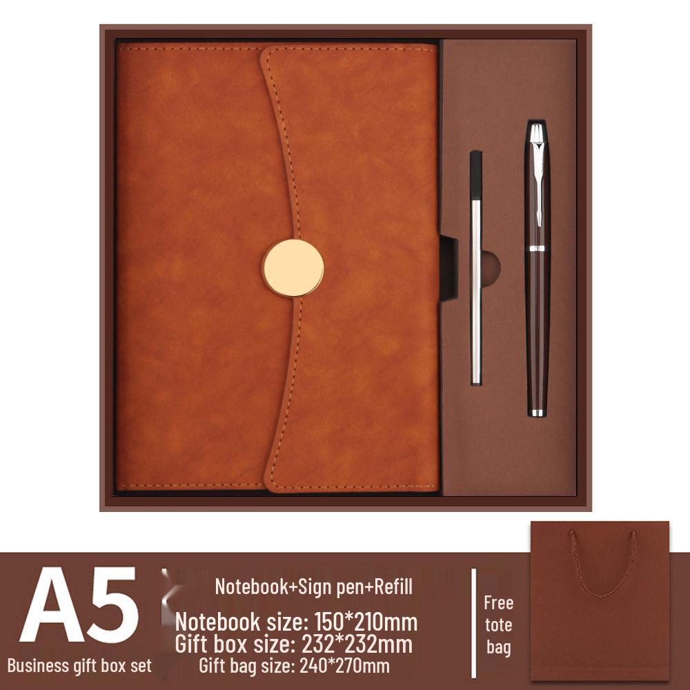 High-Grade Three-Fold Diary Notebook Gift Set with Custom Logo Printing