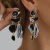 Vintage Irregular Black Dripping Oil Water Droplet Pendant Earrings for Women Punk Geometric Metal Earrings Party Jewelry Gifts