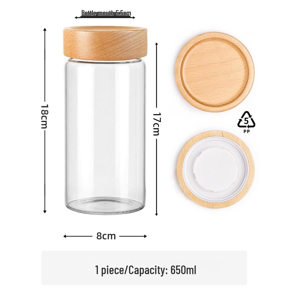 Food Grade Sealed Glass Storage Jar for Tea, Coffee & More