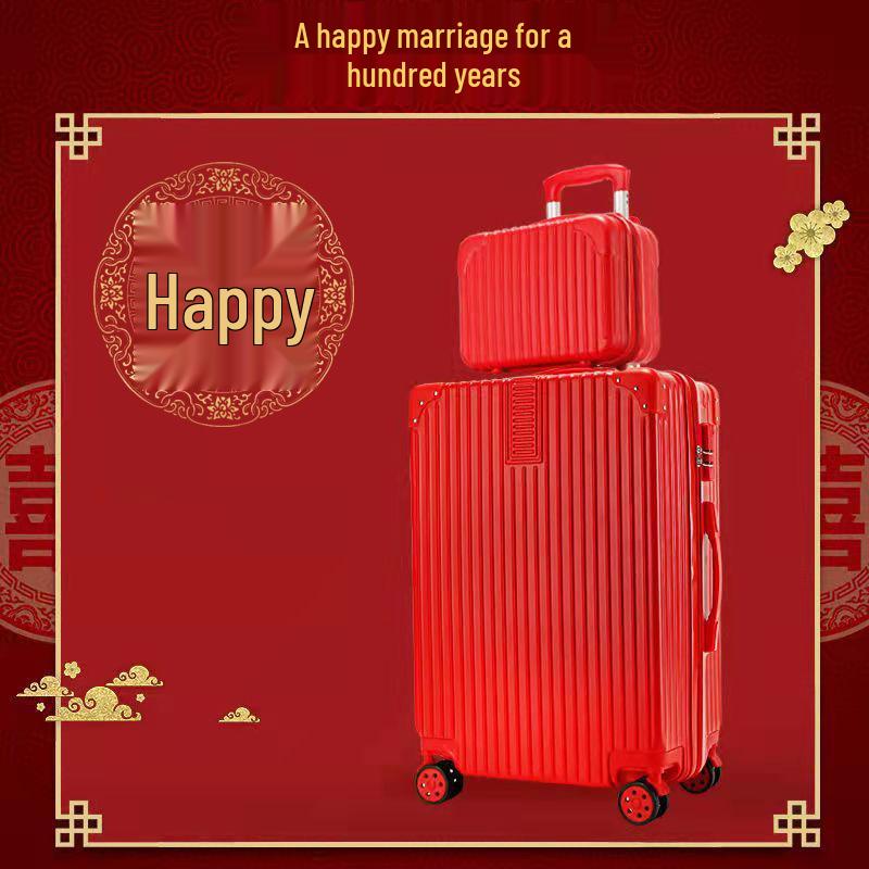 Weddings 20-Inch Red Carry-on Trolley Suitcase with Universal Wheels and Combo Lock for Men & Women