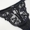 Sexy Low Rise Thong for Women - Lace Floral Embroidery Sheer Lingerie