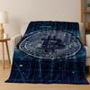 3D HD Bitcoin Money Pattern Flannel Blanket Soft Warm Blanket for Home Bedroom Office Travel Camping Picnic Gift To Friend