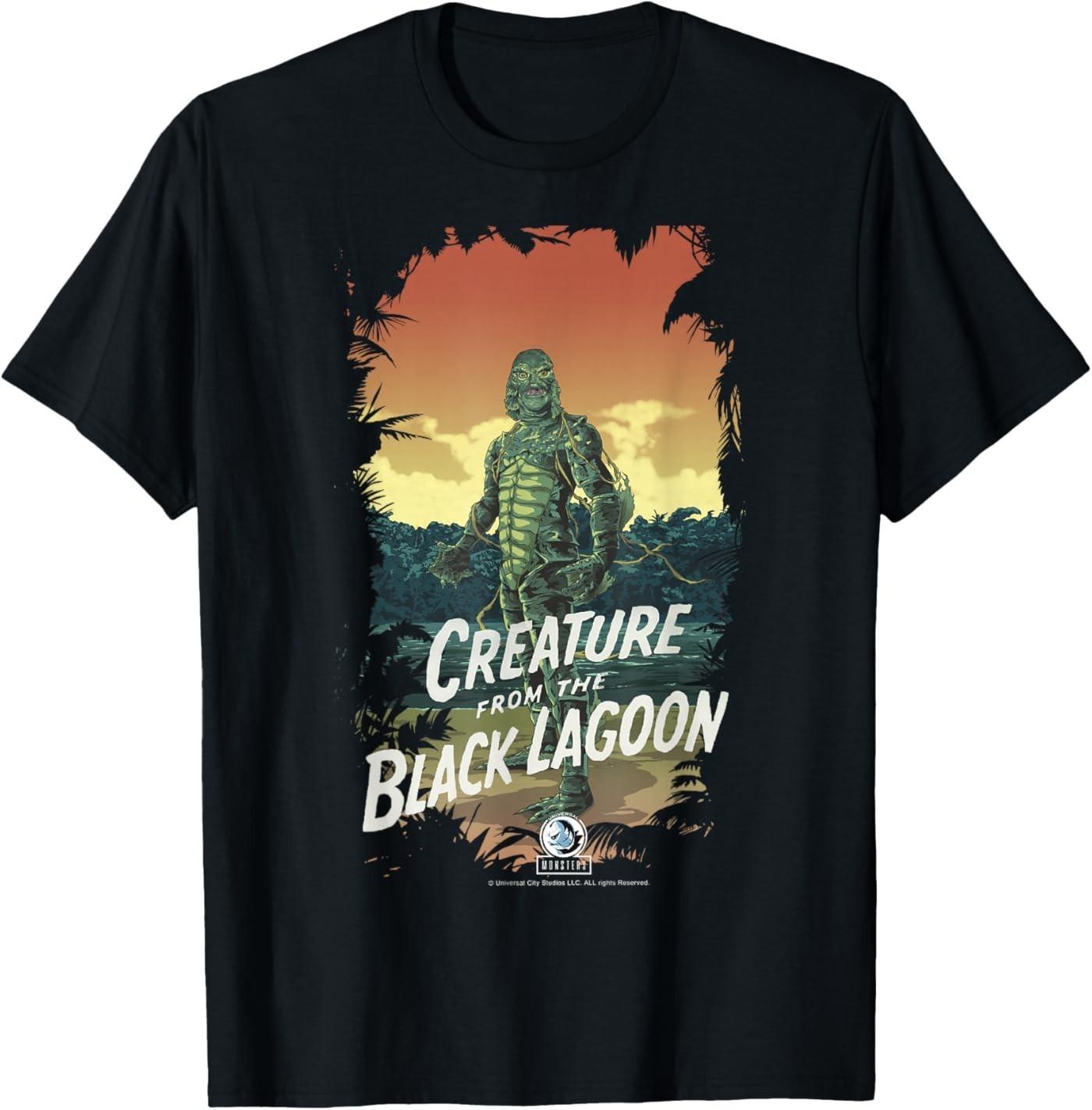 Universal Monsters Creature from The Black Lagoon Dark Frame T-Shirt S