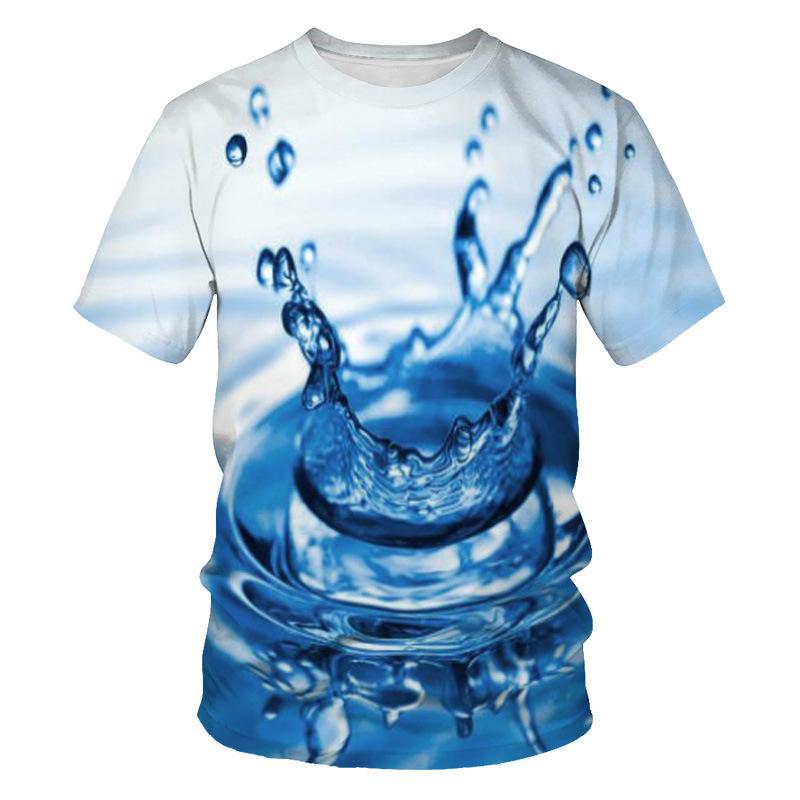 Ice 3D Printed T-shirts for Men and Women, Drip, O-neck T-shirts, Log Fashion, Street Clothing Look, Kids Top Clothes