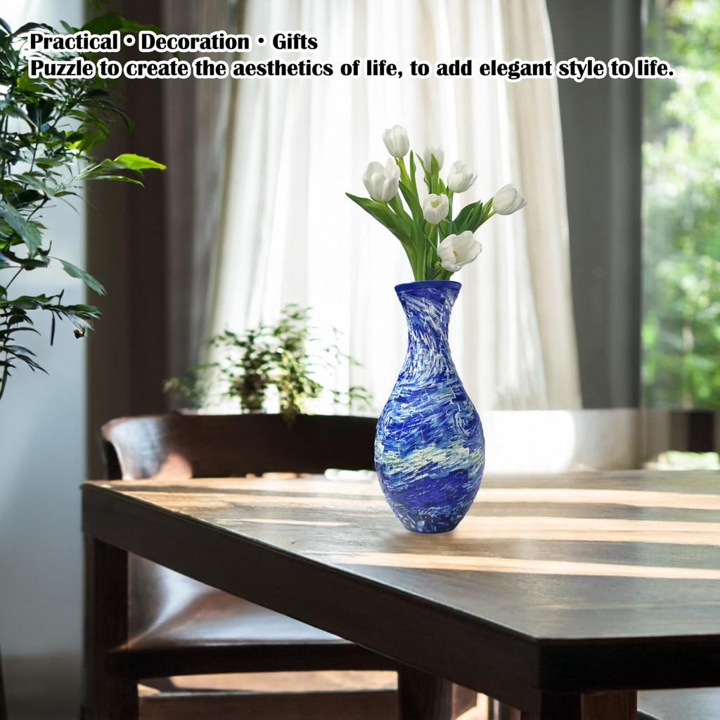 3D Puzzle Vase DIY Ornament for Living Room, Flower Arrangement, Home Decor, and Toy - Ideal for Children's Birthday or Christmas Gift.