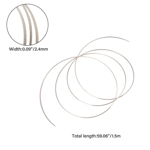 Yibuy Fret Wire for Electric Guitar, Cupronickel, 2.4mm Wide, Chrome Color