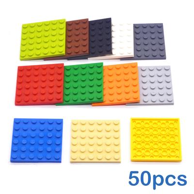 50pcs DIY Building Blocks 6x6 Dots Thin Figures Bricks 12Color Educational Creative Size Compatible Brand Toys for Children 3958