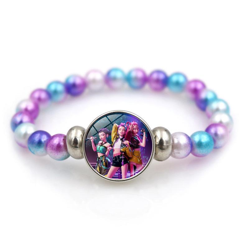 Anime Demon Slayer Bracelet Cartoon Adjustable Beaded Jewelry Gift for Christmas Birthday