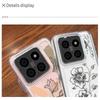 Stoßfeste Hülle für Xiaomi 14t 13t Poco X6 X5 F6 Pro Remdi Note 14 13 12 11 10 Pro Line Blumenmuster Weiche Silikon Klare Anti-Fall-Abdeckung