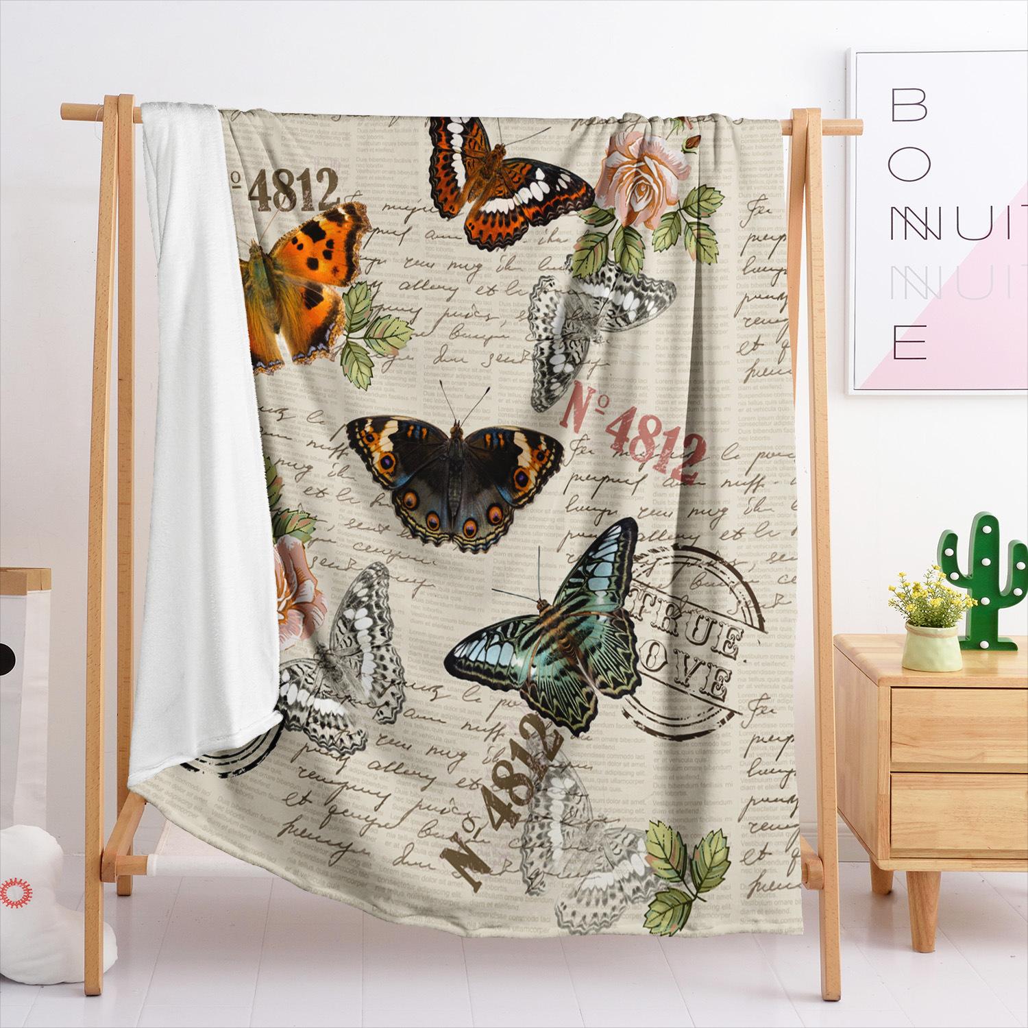 Одеяло Фланелевое Одеяло Бабочка Образец Животного 3D Цифровая Печать Одеяло Одеяло 120X90cm