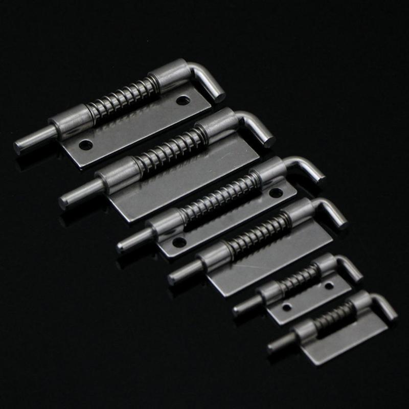 1Pair 304 Stainless Steel Loaded Hinge Security Spring Bolt Barrel Latch Cabinet