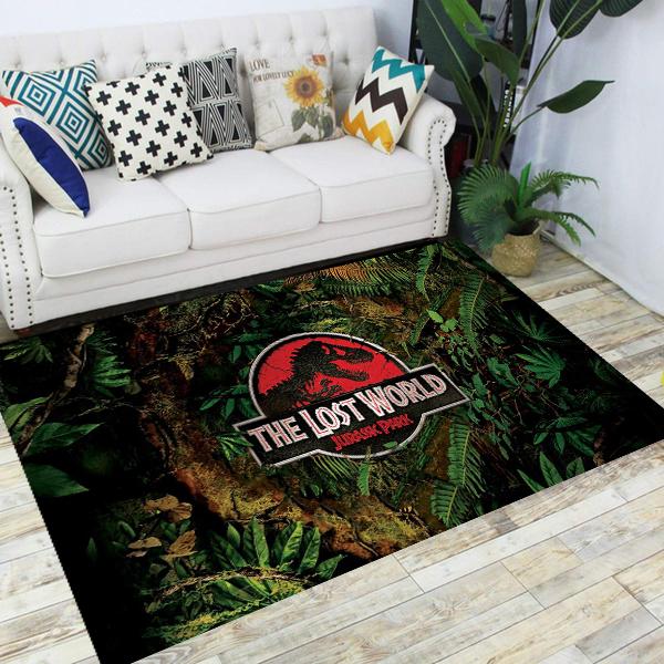 Jurassic Park Dinosaur Cartoon Carpets Rugs Non-slip Area Rug for Living Room Bedroom Foot Pad Decoration,Child Game Floor Mat