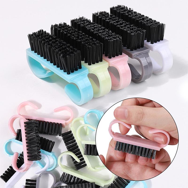 2Pcs Nail Brush Nail Art Manicure Pedicure Soft Remove Dust Plastic Cleaning Nail Brushes File Tools Set