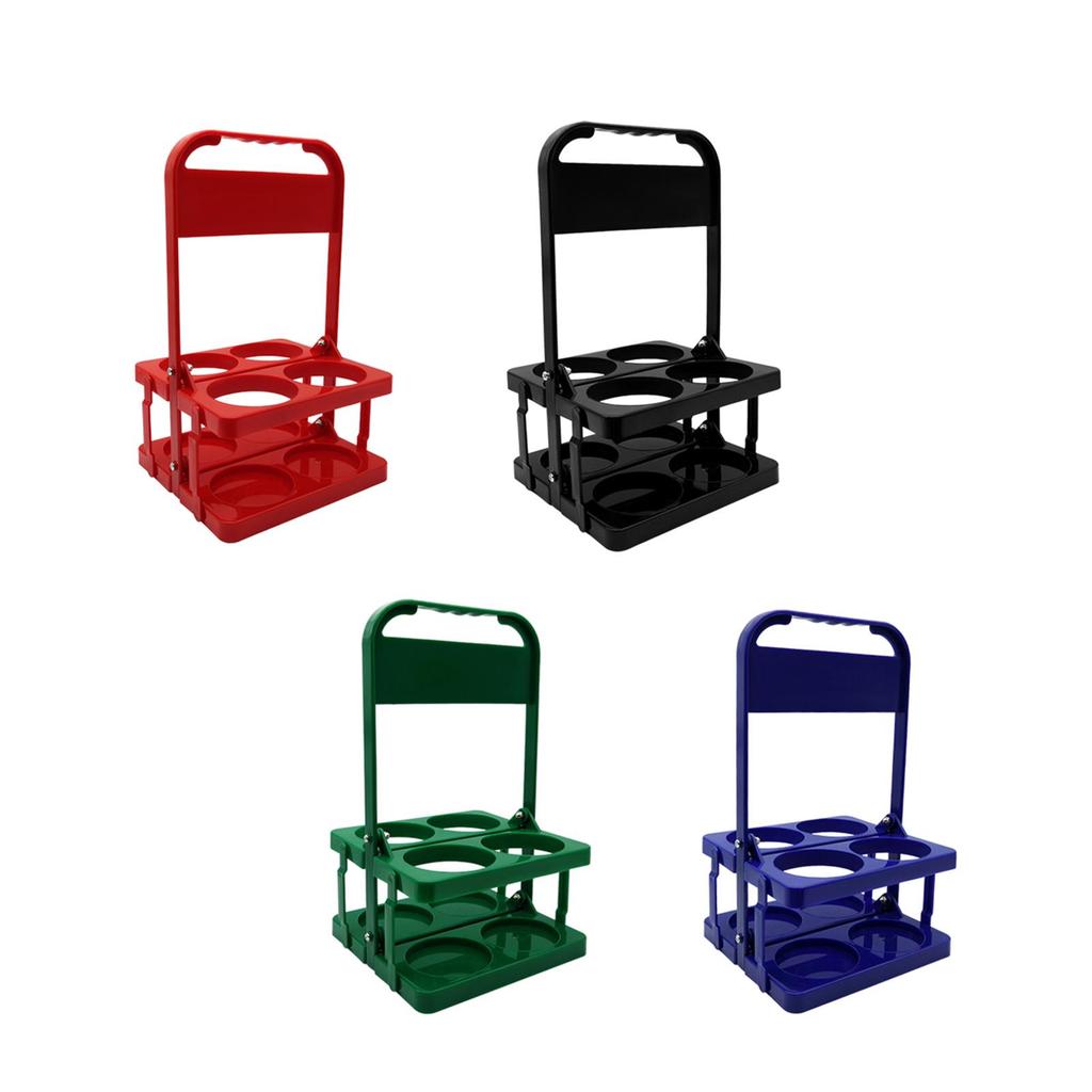Bottle Carrier Basket with Handle Foldable Holder Organizer Stand Portable Rack PVC Material