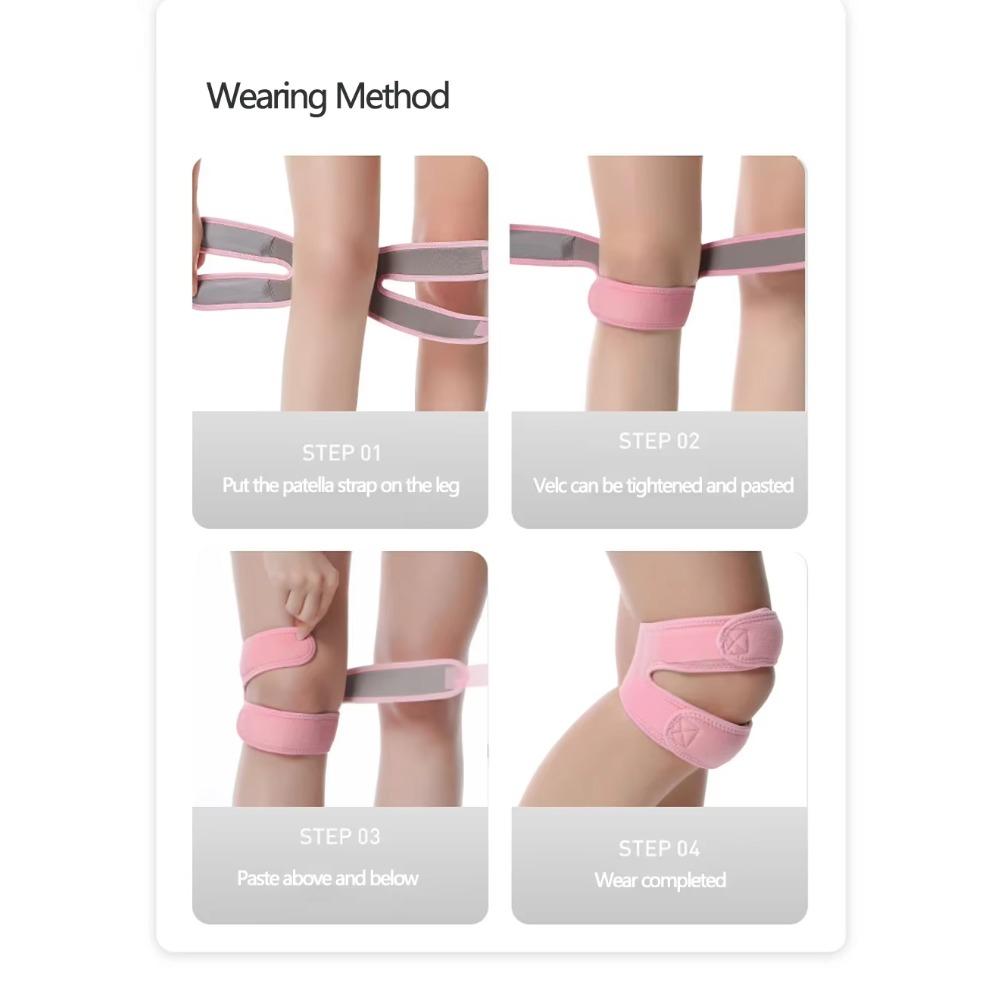 1Pc Adjustable Sports Kneepad Double Patellar Knee Patella Tendon Support Strap Brace Pad ProtectorOpen Knee Wrap Strap Band