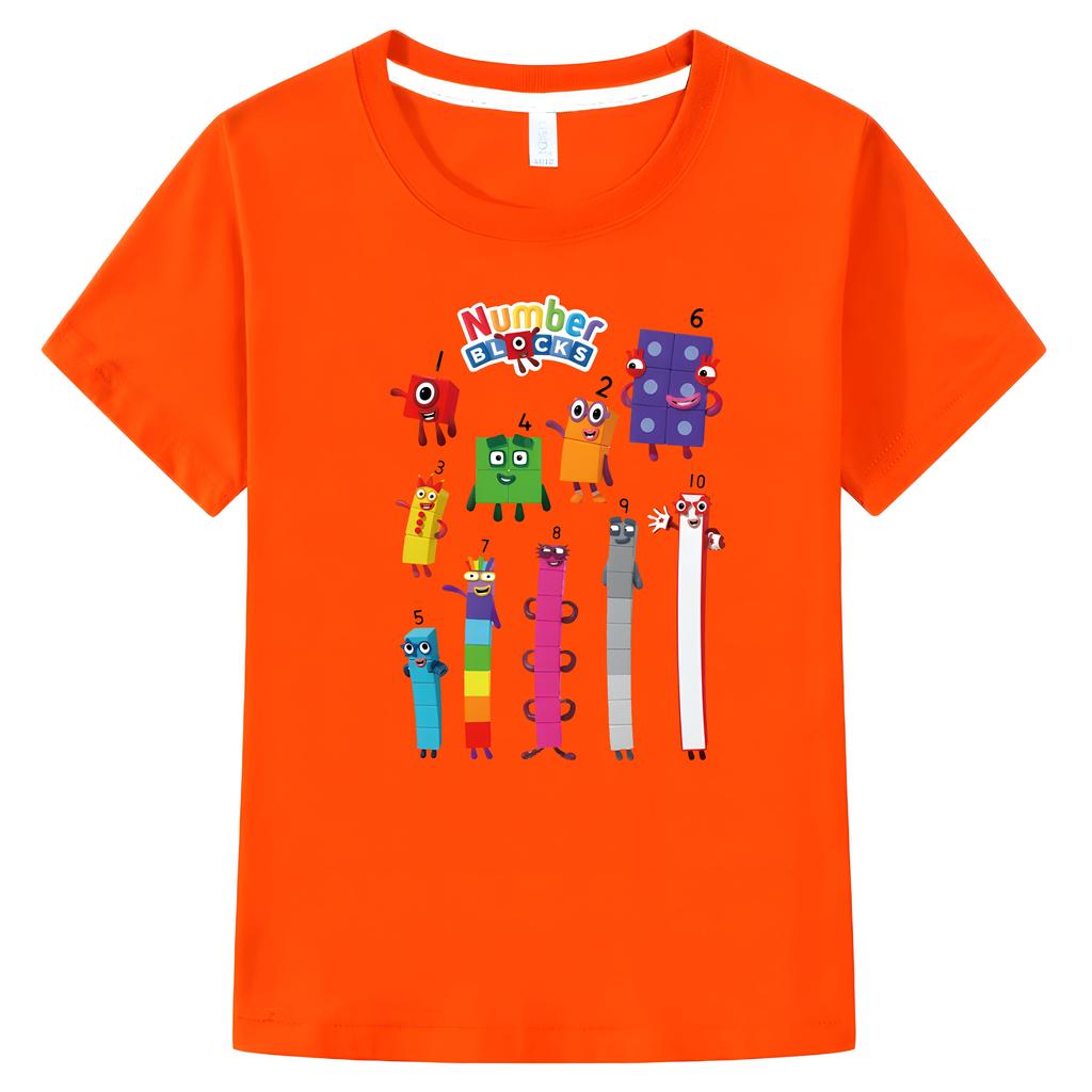 Educational Stuffed Number Blocks Number Blocks Kids Leisure T-shirt Boys Cotton Tshirts Girls Short Sleeve Tops Y2k Kids Clothes T-shirt for Kids