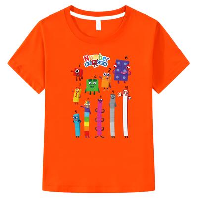 Blocs de chiffres éducatifs en peluche Blocs de chiffres T-shirt de loisirs pour enfants T-shirts en coton pour garçons Hauts à manches courtes pour filles Vêtements pour enfants Y2K T-shirt pour enfants