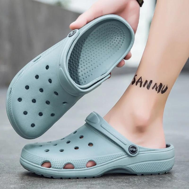 Fashion Slides Men's Shoe Mules Soft Eva Hole Sabot Platform Half Male Slipper 2025 Fashion Designer Luxury High Quality Style Clappers