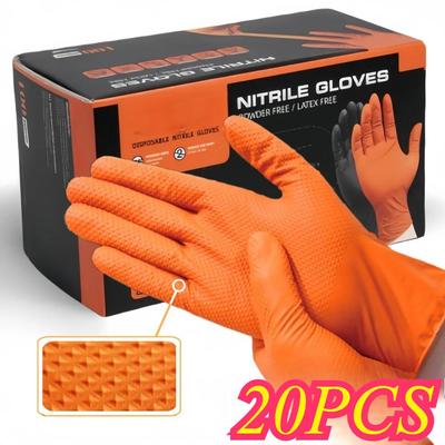 20PCS Nitrile Work Gloves Disposible Gloves with Diamond Textured for Car Industry Gardening Care Cooking Tools