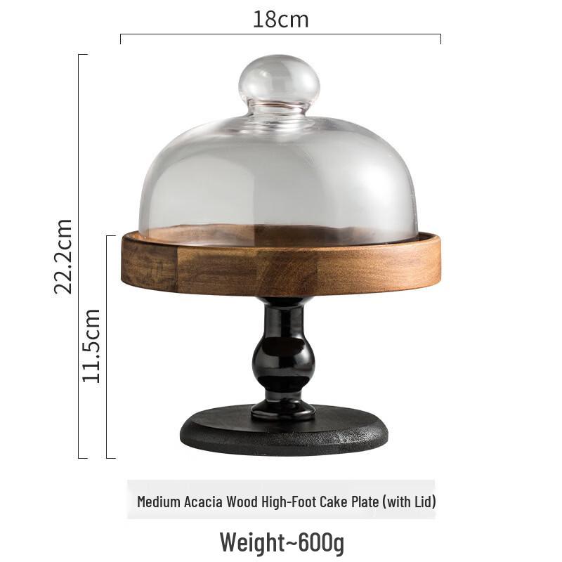 High-Footed Serving Tray with Dustproof Glass Dome