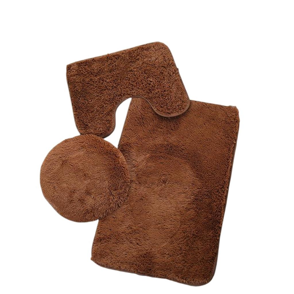 Badezimmermatten, konturierte Bodenmatten und Badezimmerabdeckungen mit Gummirücken, 3-teiliges Set, massiv