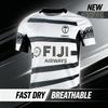 Fiji 7s Adulti-bambini Maglia da Rugby Bianca Nera Stampa Tribale Fiji Asciugatura Rapida Uomo Ragazzo Manica Corta Partita Allenamento Maglietta Sportiva 100-6XL