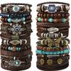 Neues 24-teiliges Set aus Kokosnussschalenholzperlen, gefädelt auf elastischer Schnur, Herrenarmband, Armband, Armband
