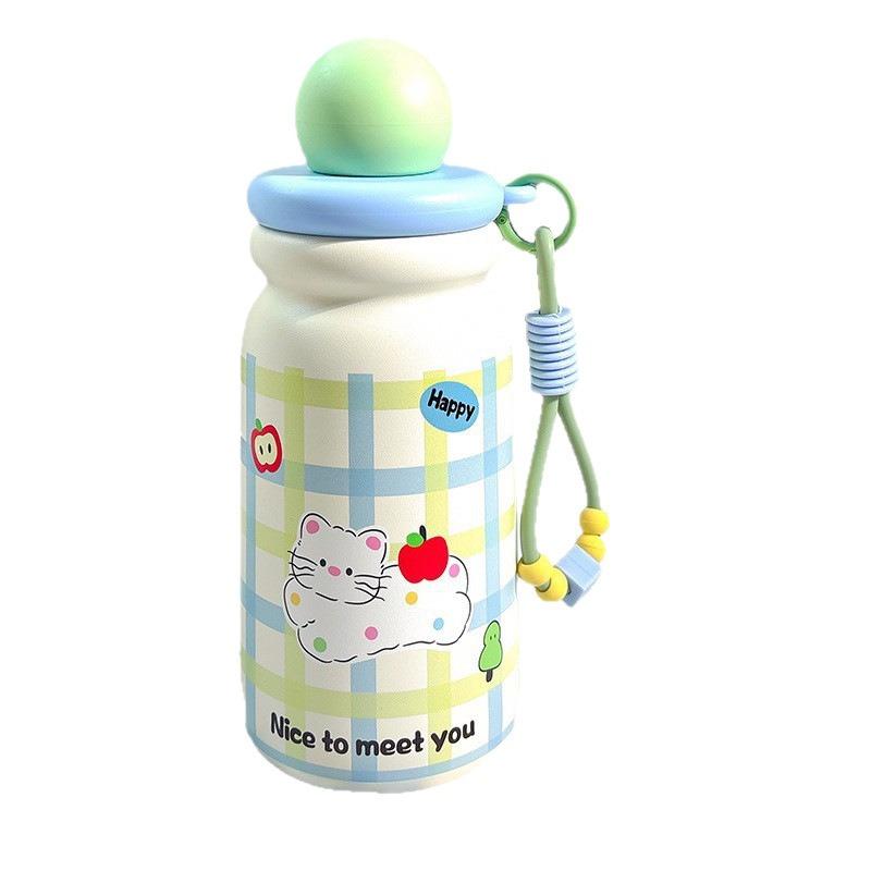 Kawaii 316 Stainless Steel Insulated Flask, 500ml Cute Cartoon Water Bottle for Girls Kids