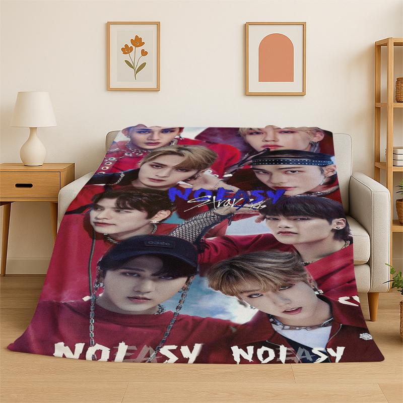 Fashion Kpop Stray Kids Soft Flannel Throw Blanket,Cozy Blanket for Bed,Couch,Sofa,Bedroom,Living Room,Travel,Picnic Camping