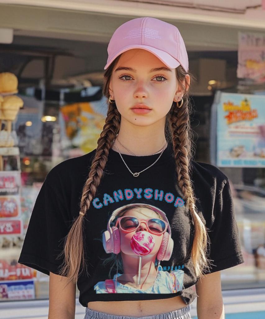 ONEHUNDREDPERCENT FOR WOMAN Ohpxaidaeve4 Candy Girl Women Crop Short Sleeve Tee