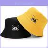 Stylish Double-sided Dog Print Fisherman Hat For Men And Women Trendy Sun Protection