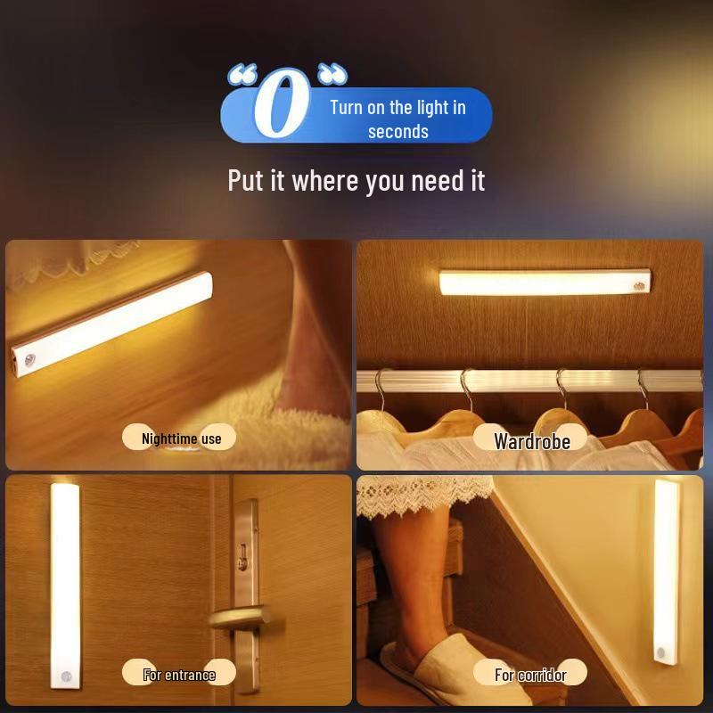 Wiederaufladbares LED-Bewegungssensor-Lichtleisten für Schränke, Garderoben oder Schuhregale