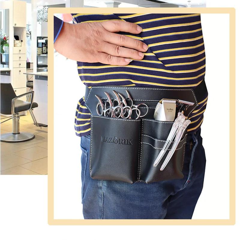Leather Scissors Pouch Salon Barber Hairdressing Scissor Holder Bag Hair Stylist Tool Waist Pack Bag Comb Shear Holder