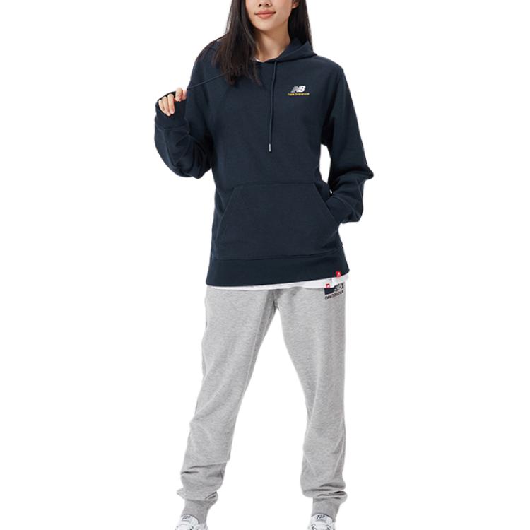 New Balance Sweatshirts Unisex Navy Blue Hooded Moderate AMT11550-ECL