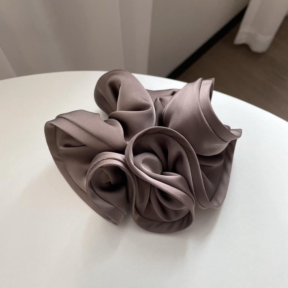 Satin Fungus Edge Hair Ring Female High-end Solid Color Scrunchie High Elastic Hair Accessories